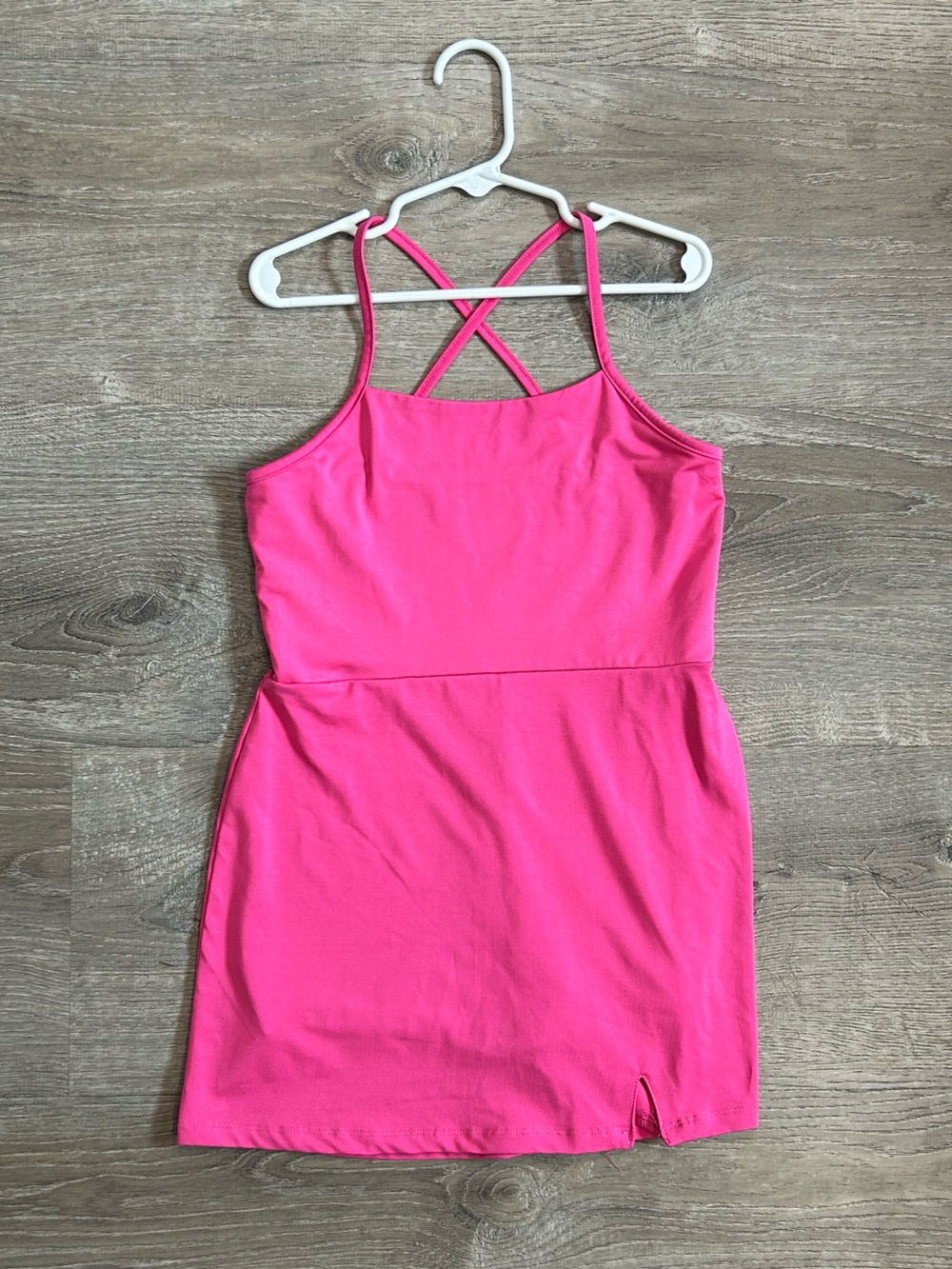 Girls Hot Pink Strappy Tank Athletic Dress